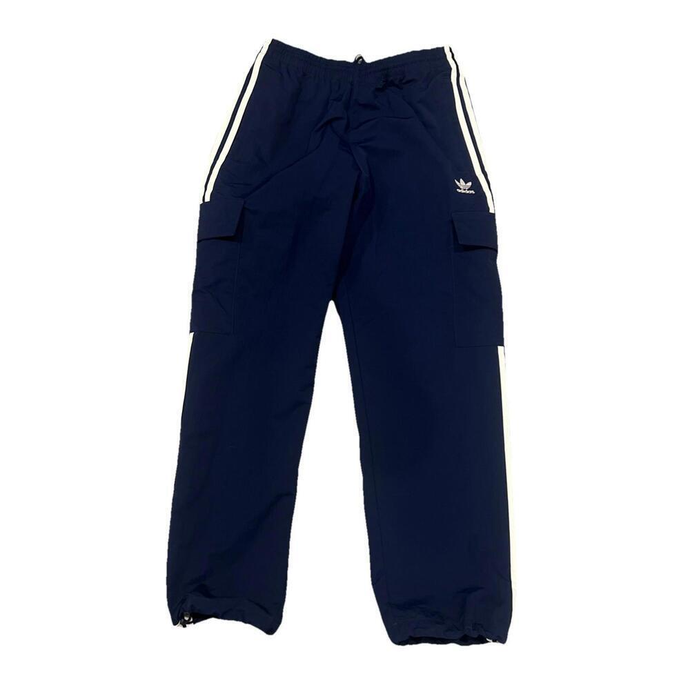 $80 Adidas Original 3S Cargo Pants Navy Blue White 3-Stripes HR3362 Mens Large - Picture 6 of 9